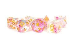 FanRoll Dice: 7 Set Polyhedral 16mm Resin Set Unicorn Fairy Floss